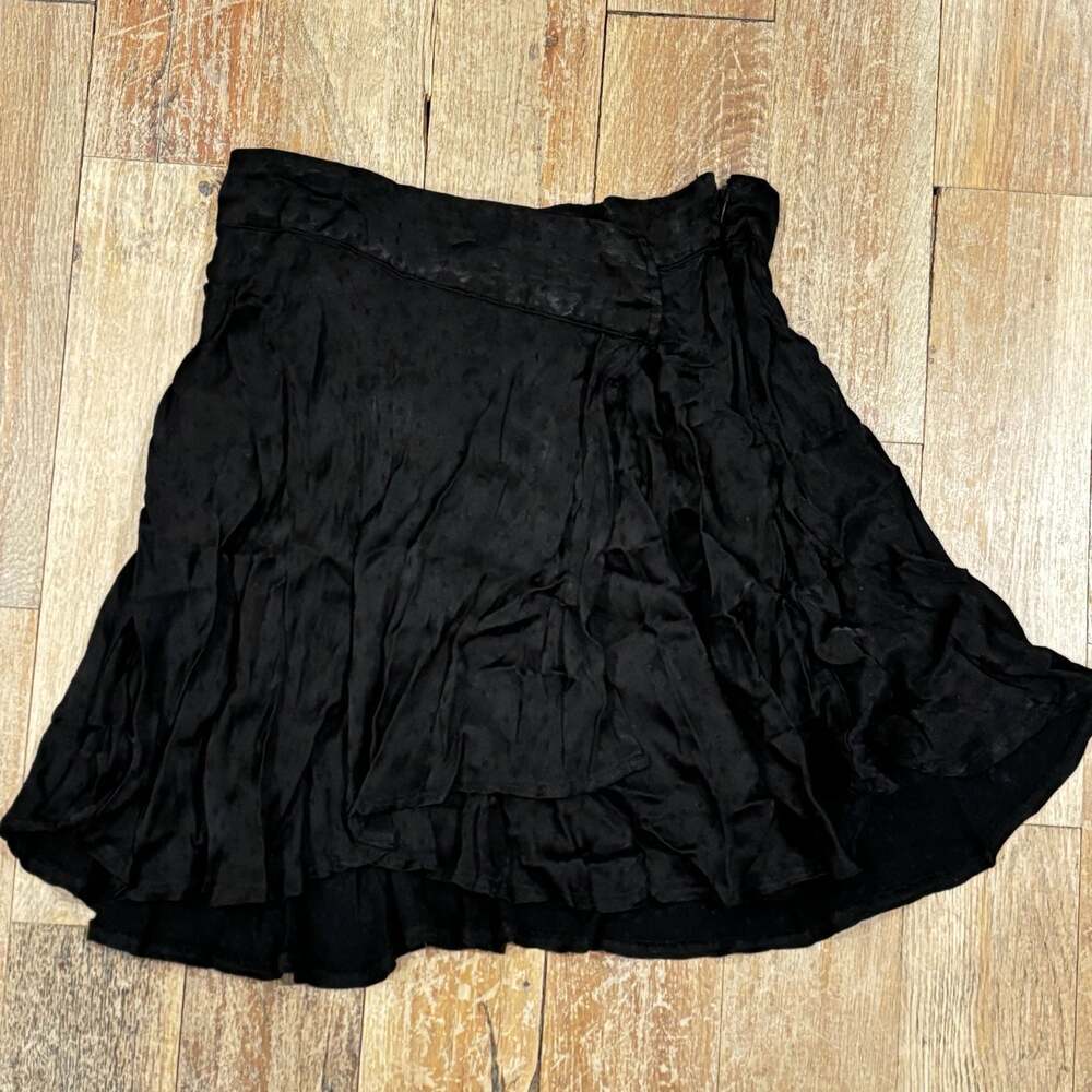 Free People Black Star Pattern Ruffle Layered Mini Skirt - Picture 7 of 8